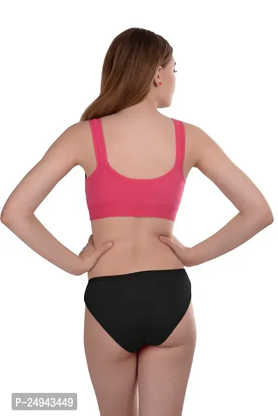 Stylish Pink Self Pattern Bra And Panty Set For Women Pack Of 1-thumb4