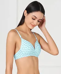 Stylish Blue Cotton Solid Bras For Women-thumb1