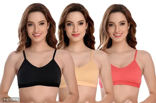 Stylish Multicoloured Cotton Solid Bras For Women-thumb0