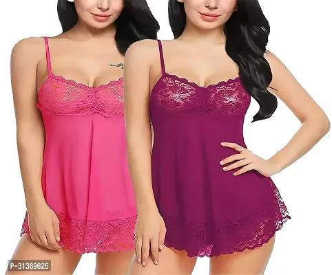 Stylish Babydoll Night Dress For Women, Pack of 2-thumb0