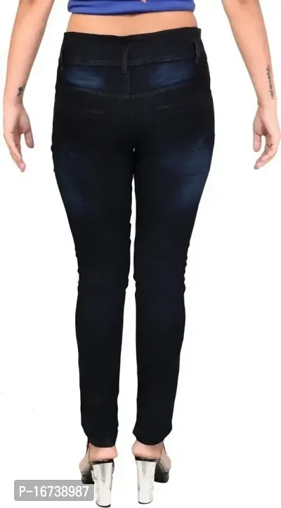 Regular Fit Jeans For Girls  Women  Denim Black Jeans-thumb2