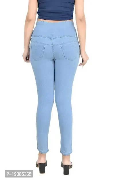 Namostu Women Skinny High Rise Light Blue Jeans 5- Button-thumb4