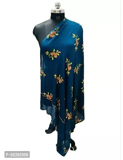 Elite Blue Viscose Rayon Shawls  For Women-thumb0