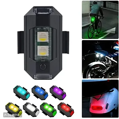 Wisholics Safety Signal Warning Blinking Strobe Multicolor Led Light with USB Rechargeable Multipurpose IP67 Waterproof for Motorbike, Helmet, Dr