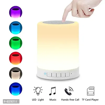 Night Light LED Touch Lamp Portable Bluetooth Speaker, Wireless HiFi Speaker with Smart Colour Changing Touch Control, USB Rechargeable Bedside Table Lamp/TF Card/AUX Support for All Devices-thumb0