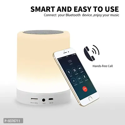 Night Light LED Touch Lamp Portable Bluetooth Speaker, Wireless HiFi Speaker with Smart Colour Changing Touch Control, USB Rechargeable Bedside Table Lamp/TF Card/AUX Support for All Devices-thumb2