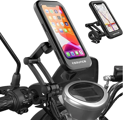 Bike Phone Mount Waterproof Cell Phone Holder 360 Rotation Motorcycle Phone Case Universal Bicycle Handlebar Phone Mount with Sensitive Touch Screen Fit Below 4-7.2 Inches Smartphone