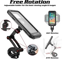 Bike Phone Mount Waterproof Cell Phone Holder 360 Rotation Motorcycle Phone Case Universal Bicycle Handlebar Phone Mount with Sensitive Touch Screen Fit Below 4-7.2 Inches Smartphone-thumb1