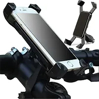 Bike Phone Mount Anti Shake and Stable Aluminium Silicone Cradle Clamp with 360deg; Rotation Bicycle Phone Mount/Bike Accessories/Bike Phone Holder -Black-thumb1