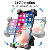 Bike Phone Mount Anti Shake and Stable Aluminium Silicone Cradle Clamp with 360deg; Rotation Bicycle Phone Mount/Bike Accessories/Bike Phone Holder -Black-thumb2