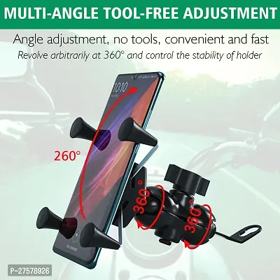 X Grip Handlebar Mount Bike Holder with 360 Degree Rotations Smartphone Holder for Motorcycle/Bike/Bicycle/Handle Mount(Black)-thumb0
