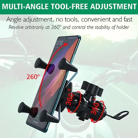 X Grip Handlebar Mount Bike Holder with 360 Degree Rotations Smartphone Holder for Motorcycle/Bike/Bicycle/Handle Mount(Black)