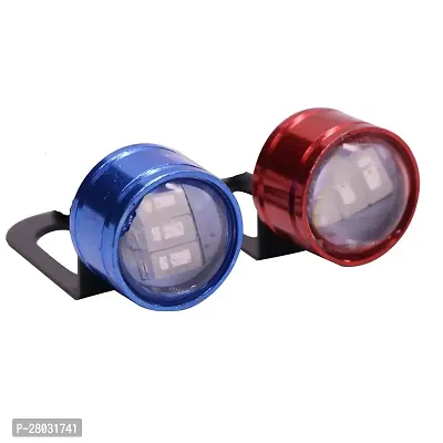 Iivass 12V DC Waterproof Motorcycle LED Strobe Lights Motorcycle LED Flash Warning Brake Light Lamp Compatible for Motorbikes (1 Pair, Red and Blue)