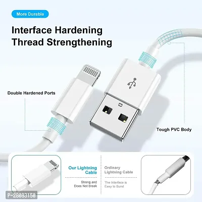 Iivaas Lightning to USB Cable Apple Certified (Mfi) Sync  Charge Cable for iPhone 14/13/12/11 Pro Max/XS MAX/XR/XS/X/8/iPad  iPod, All iPhones, fast Charging Lightning Cable, (Pack of 1) - WHITE-thumb2
