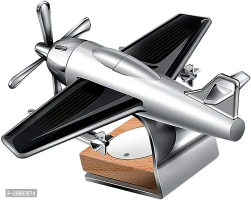 Iivaas Aircraft Solar plane Powered Car Perfume Diffuser/Dispenser | Aeroplane Glider Design, Auto Rotation Fan | For Car Dashboard with Perfume liquid  Organic Fragrance-thumb0