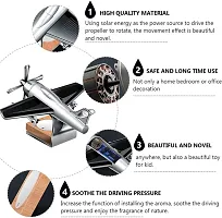 Iivaas Aircraft Solar plane Powered Car Perfume Diffuser/Dispenser | Aeroplane Glider Design, Auto Rotation Fan | For Car Dashboard with Perfume liquid  Organic Fragrance-thumb2