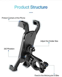 Bike Phone Mount Anti Shake and Stable Aluminum Silicone Cradle Clamp with 360deg; Rotation-thumb1