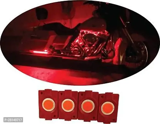 Iivaas Universal Imported Patch Lights | Front/Rear, Bike Body Lights | Back Up Lamp, Dash Light, License Plate Light, Parking Light, Tail Light Car, Motorbike, Van, Truck Led (Pack of 4, Red)