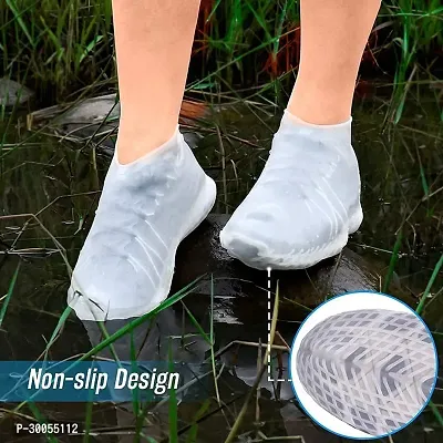 Non-Slip Silicone Rain Shoe Cover Waterproof Reusable Foldable Overshoes (Random color) (Large- (size7-11))-thumb2