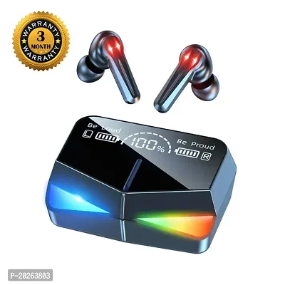 M28 Wireless Bluetooth Earbuds with Touch Control and Dual LED Charging Display, 180H Playtime Headphones with Noise Cancellation Low Latency Gaming TWS