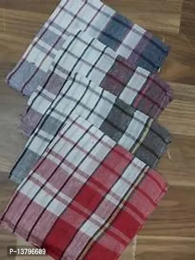 Designer Multicoloured Cotton Checked Hand Towels-thumb3