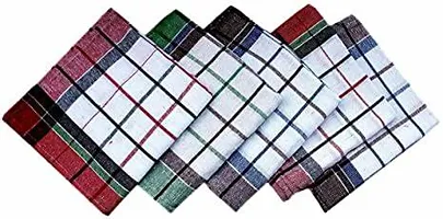 Designer Multicoloured Cotton Checked Hand Towels-thumb1