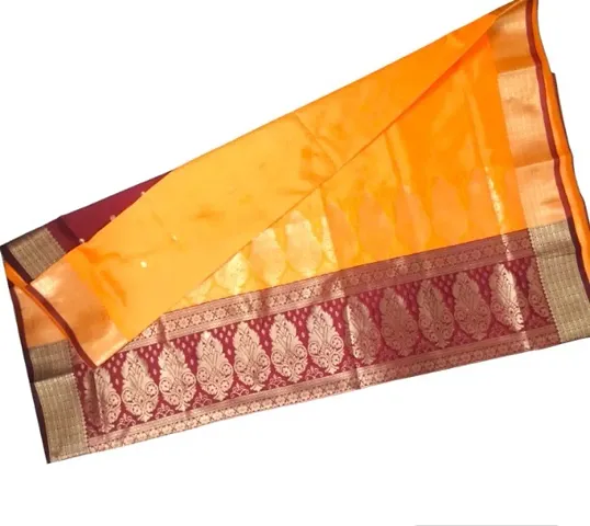 Attractive Silk Blend Saree with Blouse piece 