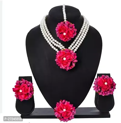 Beautiful Pink Handmade Jwellery Set For Women-thumb0