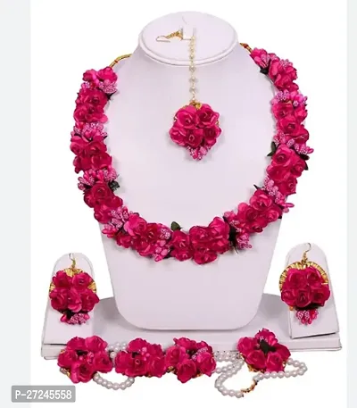 Beautiful Pink Handmade Jwellery Set For Women-thumb0