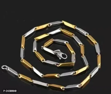 Alluring Copper Stainless Steel Black Diamond Chain For Men-thumb0