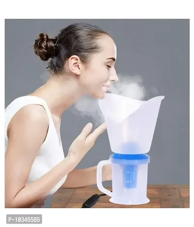 Nose, and Cough Steamer 3 in 1 Plastic Steam Vaporizer, Nozzle Inhaler, Facial Sauna, and Facial Steamer Machine for Adults and Kids (Multicolor) Vaporizer (Blue) Vaporizer  (Blue, White)-thumb0