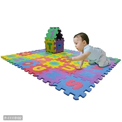 36 Pieces Mini ABCD Alphabet Blocks Puzzle Foam Mat for Kids, Interlocking Learning Alphabet and Number Mat for Kids-thumb0