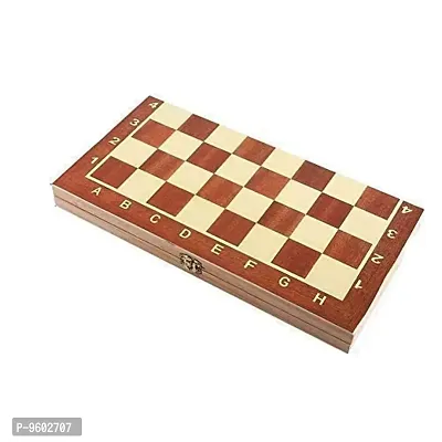 !1 Inch Wooden Foldable Chess Board | Chess Game with 32 Pieces Of Chess Coins/Pawns | Brain Exercise Game-thumb3