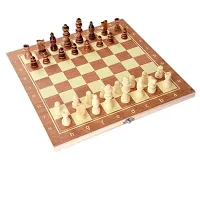 Wooden Foldable Chess Board 10 Chess | Chess Game with 32 Pieces Of Chess Coins/Pawns | Brain Exercise Game-thumb1