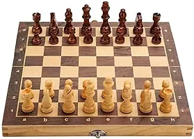 Wooden Foldable Chess Board 10 Chess | Chess Game with 32 Pieces Of Chess Coins/Pawns | Brain Exercise Game-thumb2