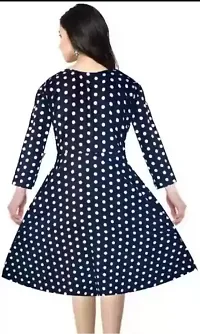 Shiv Enterprises Women's Polka Dot Western Stylish Blue Dress-thumb1