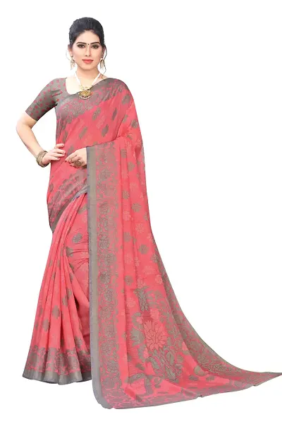 New Trendy Polyester Brasso Sarees with Blouse Piece
