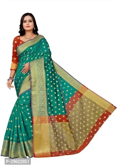 Stylish Chiffon Green Printed Saree with Blouse piece