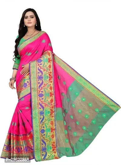 Stylish Chiffon Pink Printed Saree with Blouse piece-thumb0