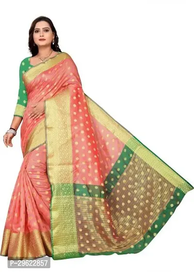 Stylish Chiffon Peach Printed Saree with Blouse piece