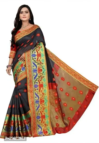 Stylish Chiffon Black Printed Saree with Blouse piece