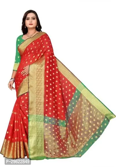 Stylish Chiffon Red Printed Saree with Blouse piece