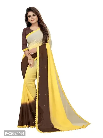 Beautiful Georgette Moti Look Saree With Blouse Piece