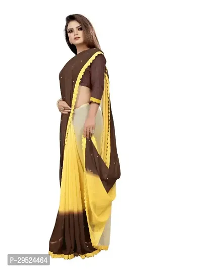 Beautiful Georgette Moti Look Saree With Blouse Piece-thumb4