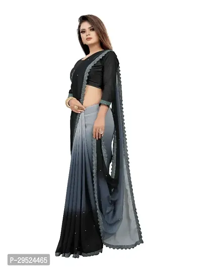 Beautiful Georgette Moti Look Saree With Blouse Piece-thumb3