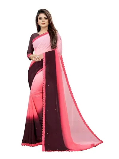 New In Georgette Saree with Blouse piece 