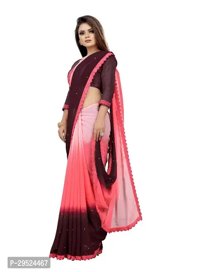 Beautiful Georgette Moti Look Saree With Blouse Piece-thumb2