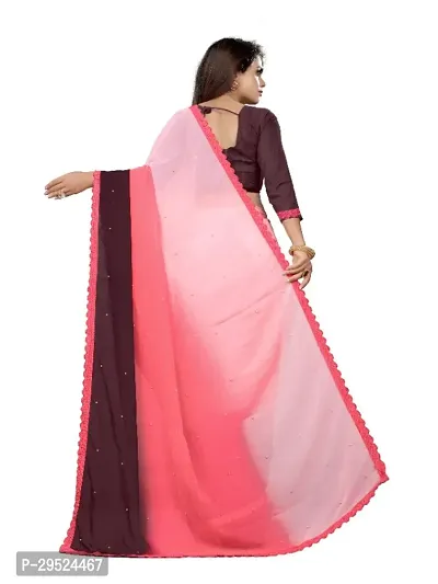 Beautiful Georgette Moti Look Saree With Blouse Piece-thumb3