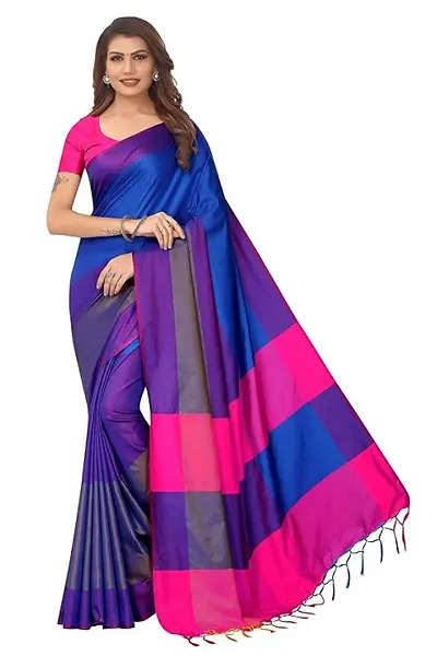 BTOP 3D Saree Women Soft Cotton Silk Banarasi Saree for women Under 300 2022 Beautiful saree free size with blouse piece