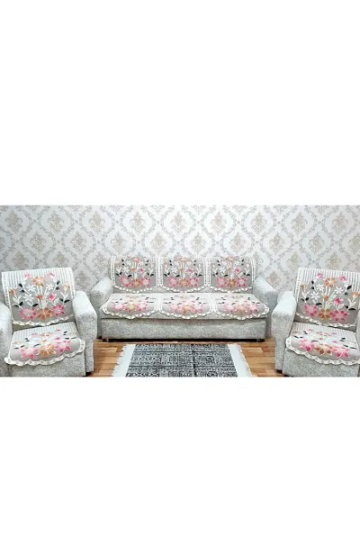 Cotton Net Sofa Covers_Set of 5_6 pieces of 3 Seaters and 2 Pieces for 1 Seater